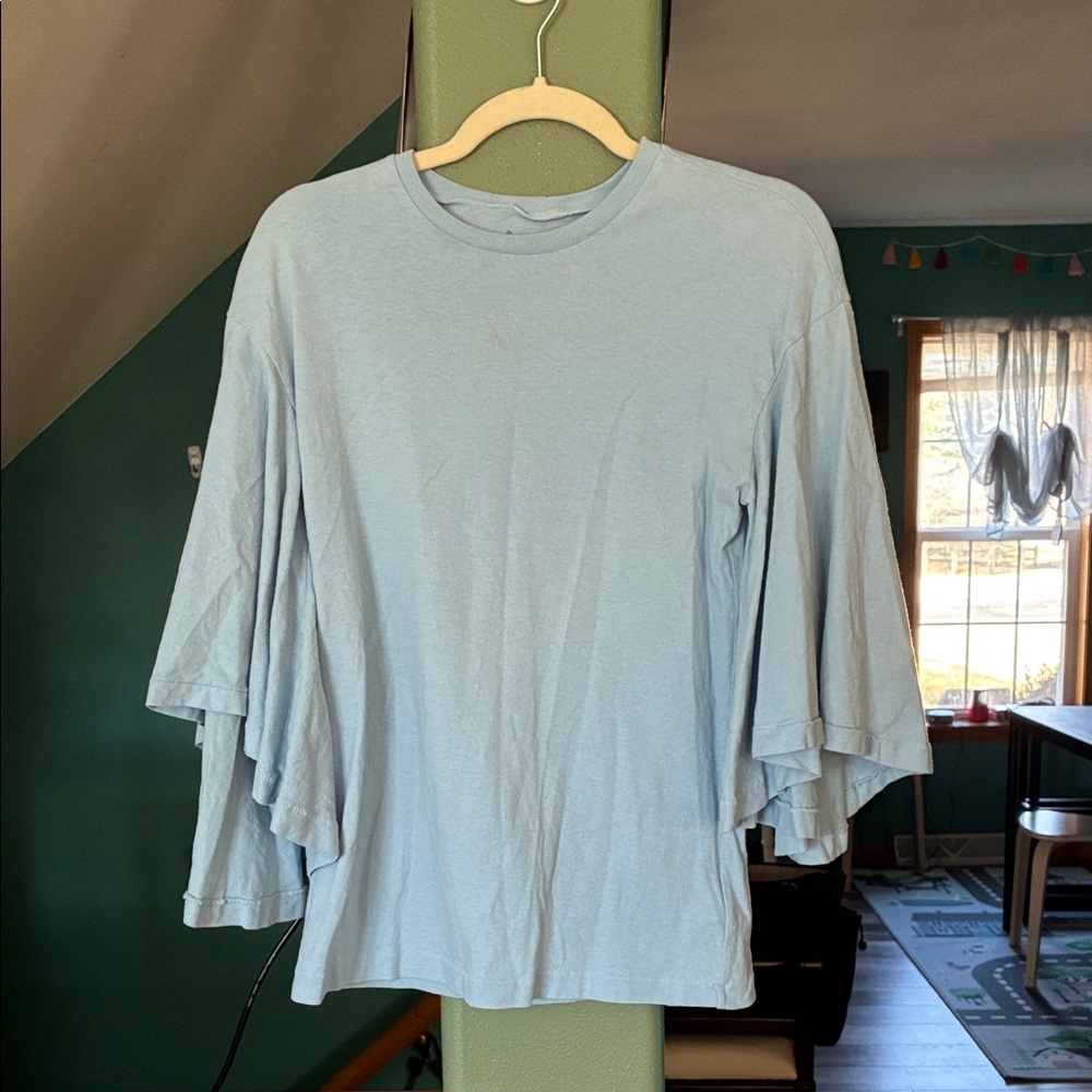 Citizens of Humanity Light Blue Flutter Sleeve Women's Top